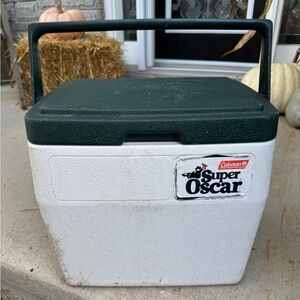 Coleman Super Oscar Green and White Cooler